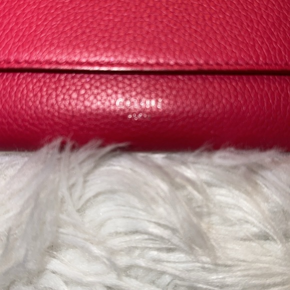 Celine Pink Drummed Leather Large Multifunction Flap Wallet NWT - Picture 7 of 17